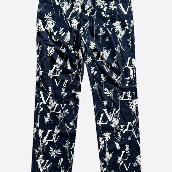 Louis Vuitton Navy & White Leaf Jeans - Picture 1 of 5